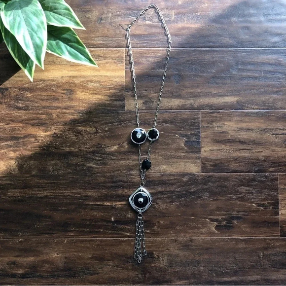 Black & Silver Necklace | Long Necklace - Picture 1 of 7